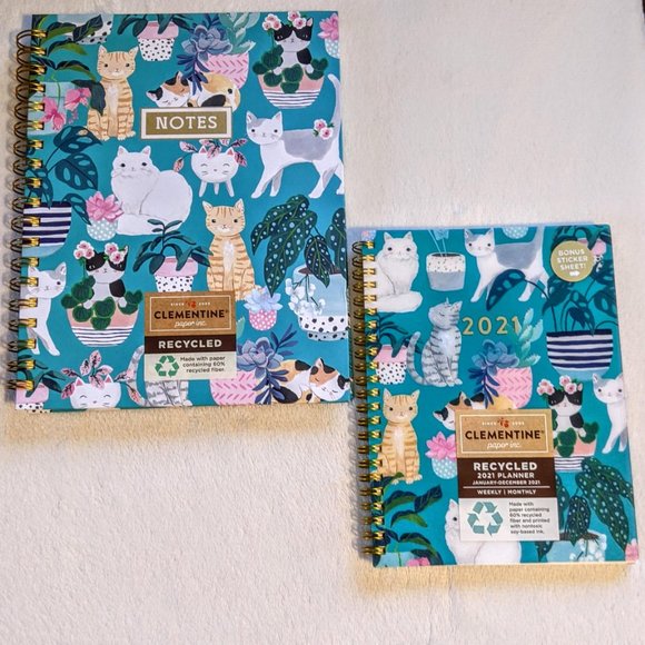 Clementine Paper Inc Other - Teal Cat 2021 Planner & Notebook Clementine Paper
